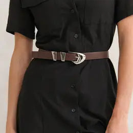 Ceinture à boucle Pebble Dome en marron