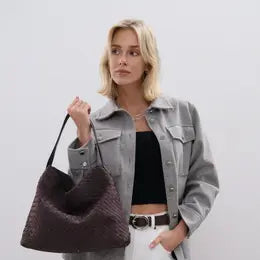 Sac tissé Calla en marron