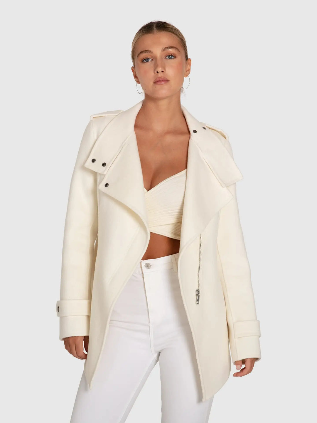 Manteau de moto en laine mélangée Bad Girl