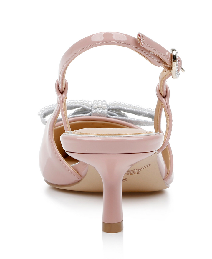 Slingback Kitten Heels avec nœud perlé - Krystia