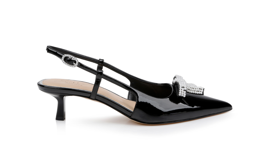Slingback Kitten Heels avec nœud perlé - Krystia