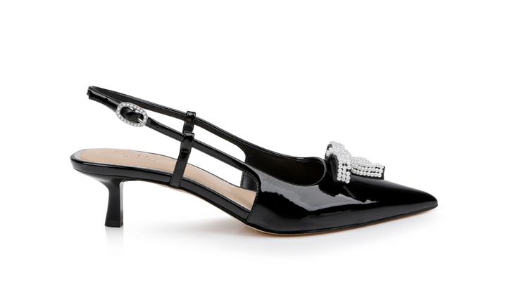 Slingback Kitten Heels avec nœud perlé - Krystia