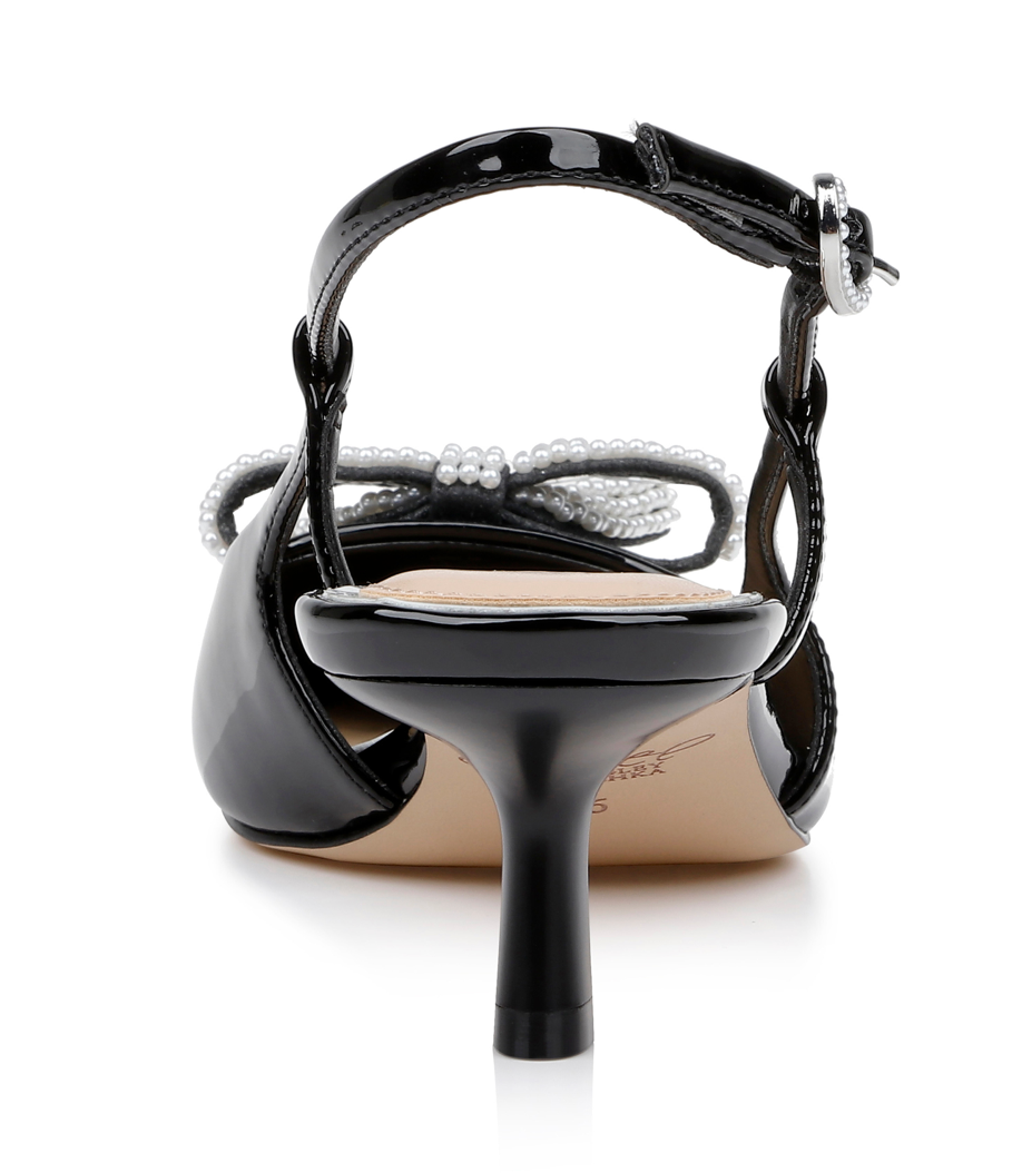 Slingback Kitten Heels avec nœud perlé - Krystia