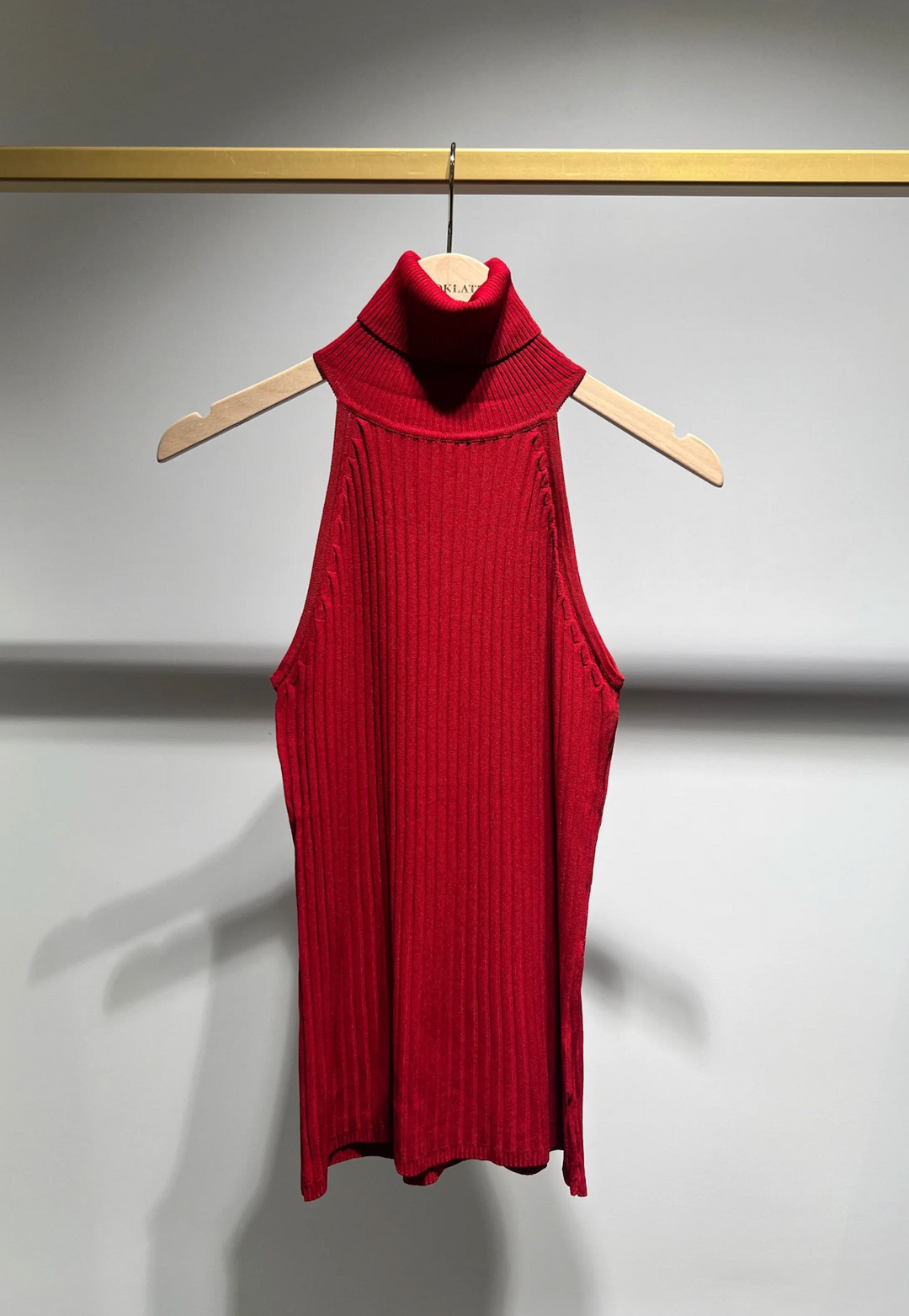 Top col roulé maille côtelée