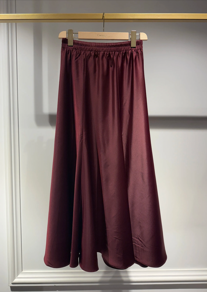 Jupe midi satinée imprimée