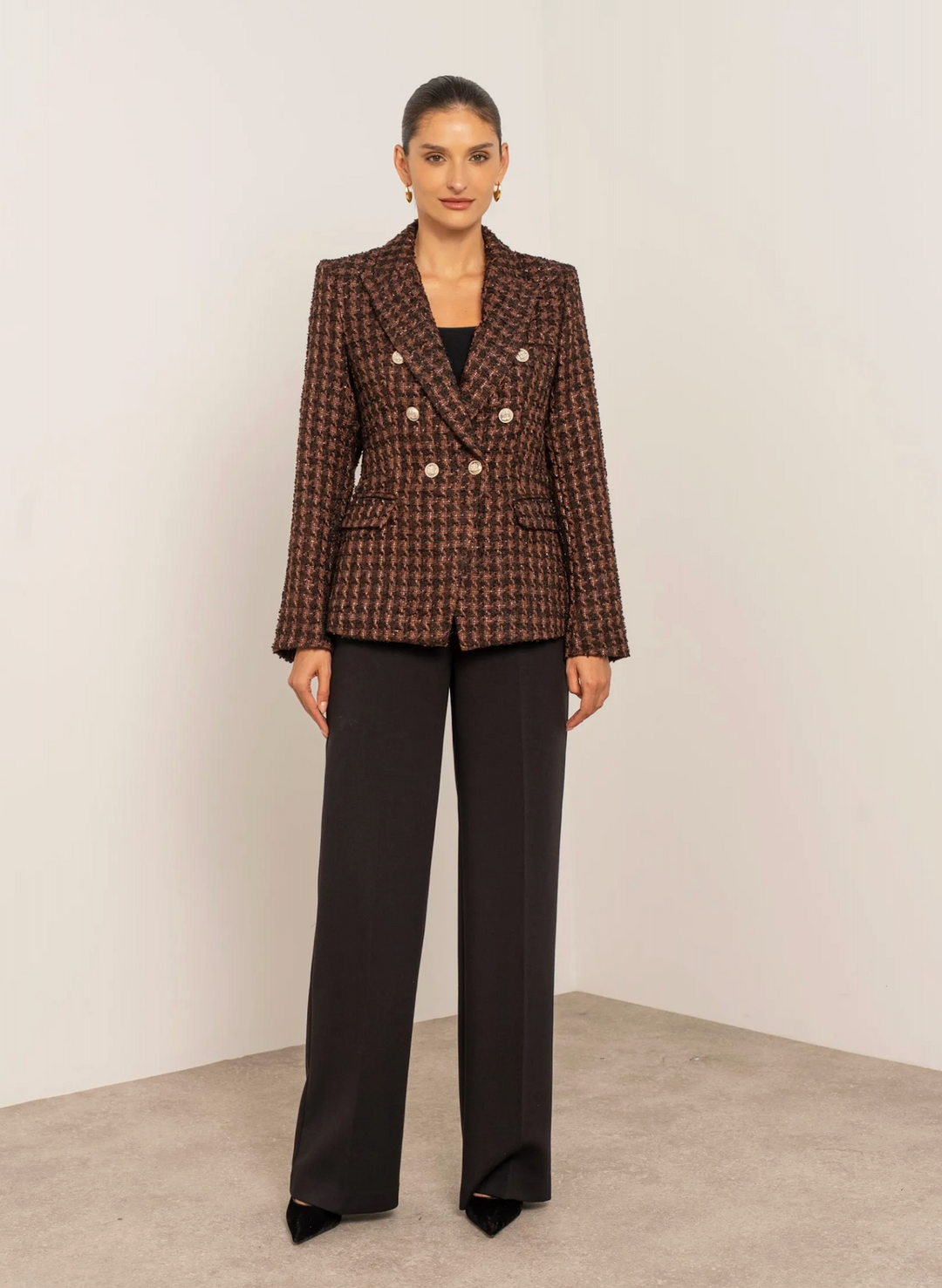 Blazer structuré à carreaux