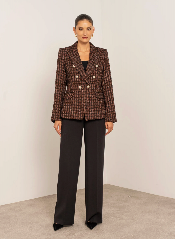 Blazer structuré à carreaux