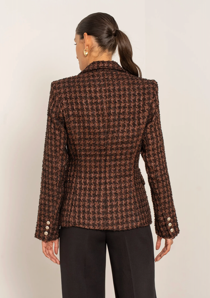 Blazer structuré à carreaux