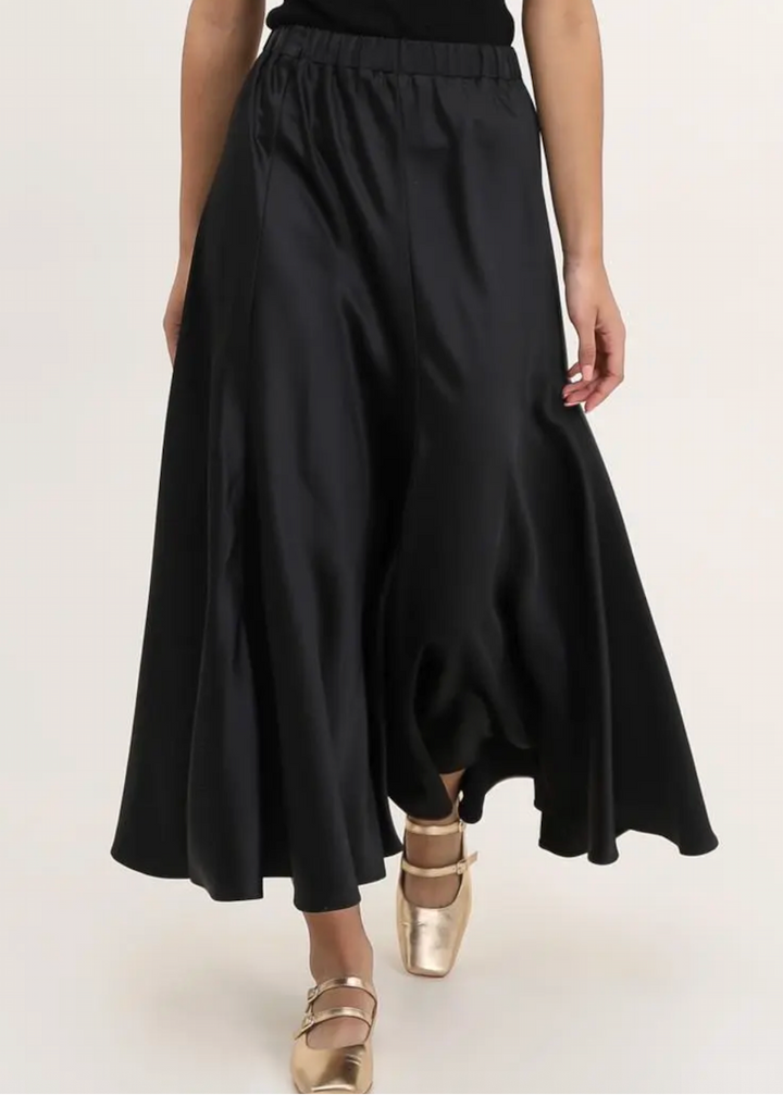 Jupe midi satinée imprimée