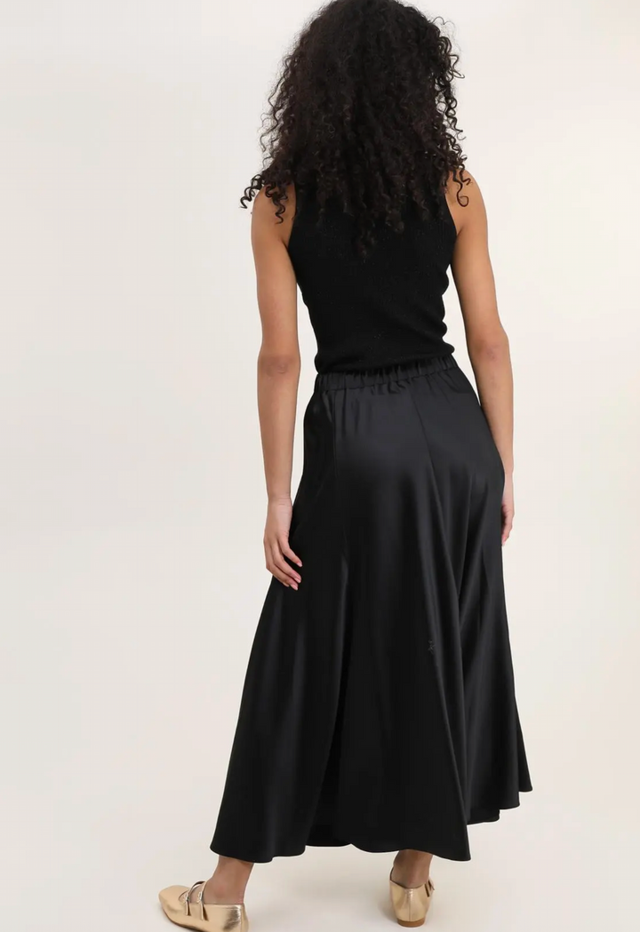 Jupe midi satinée imprimée