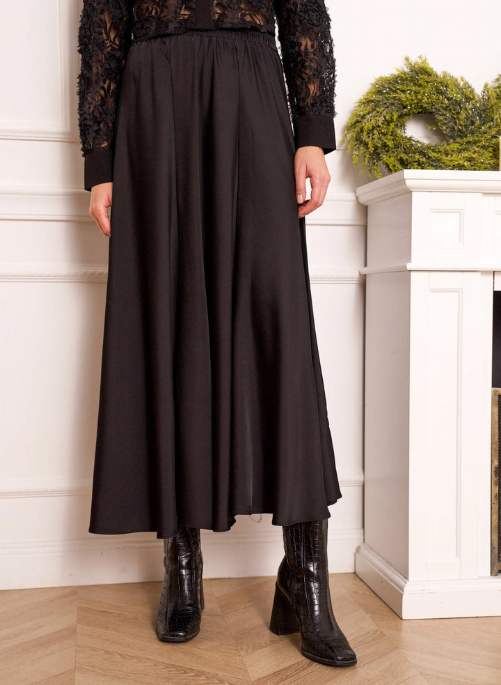 Jupe midi satinée imprimée