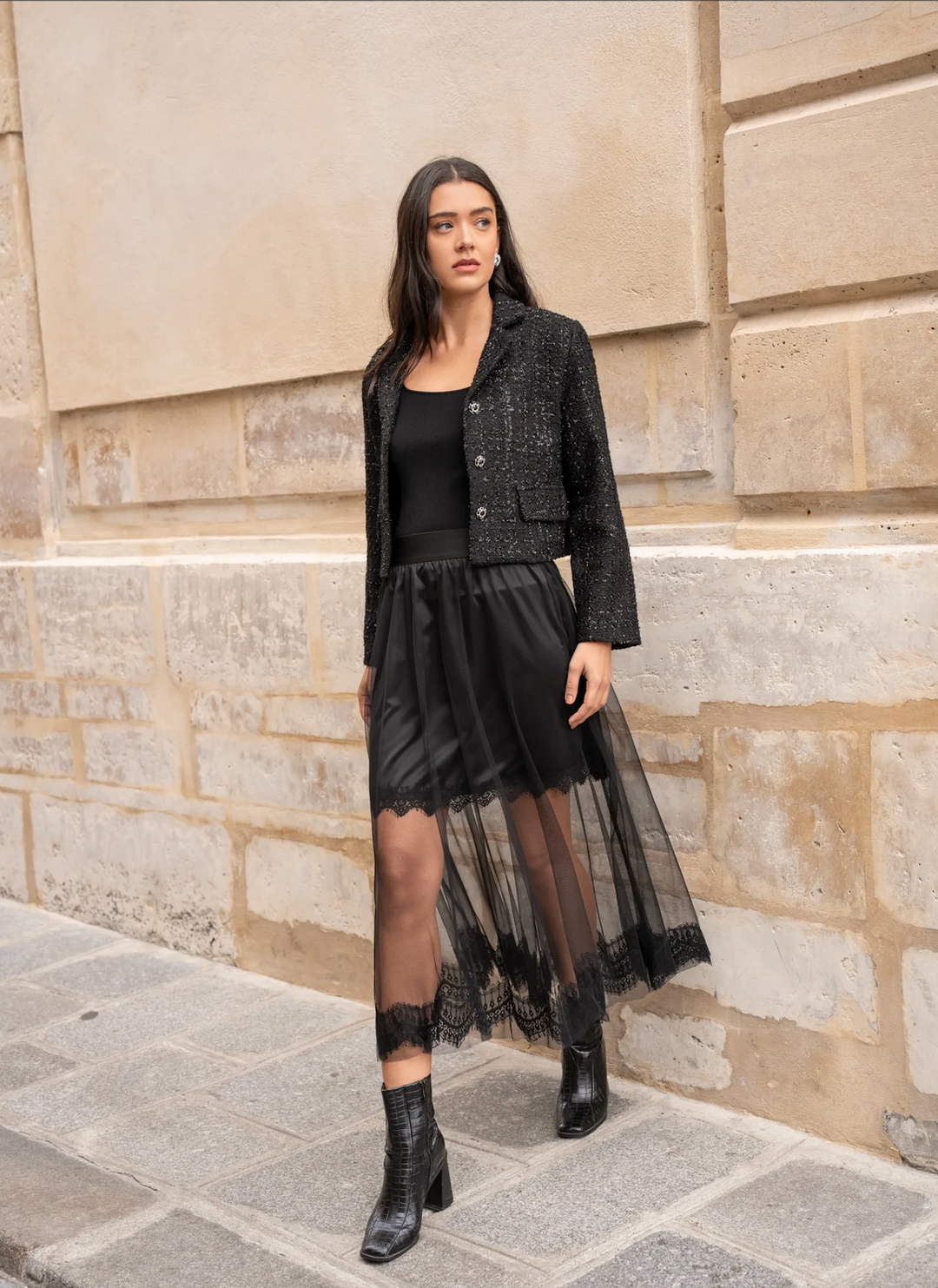 Jupe en tulle à doublure courte