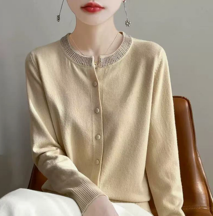 Cardigan à col bijou boutonné