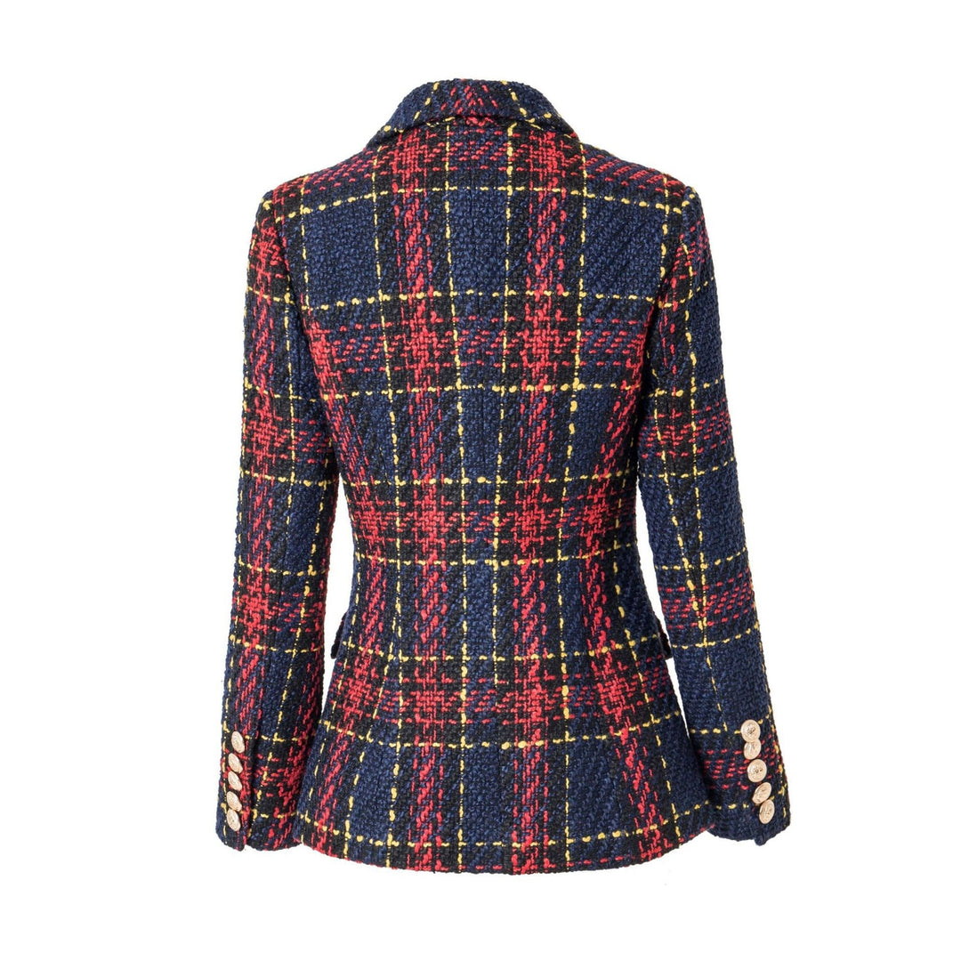 MULTI Chic Plaid Fitted Blazer