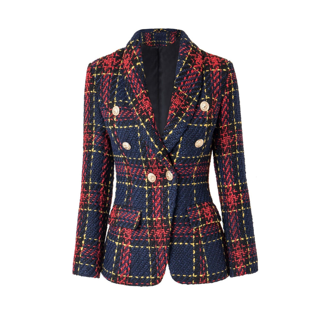 MULTI Chic Plaid Fitted Blazer