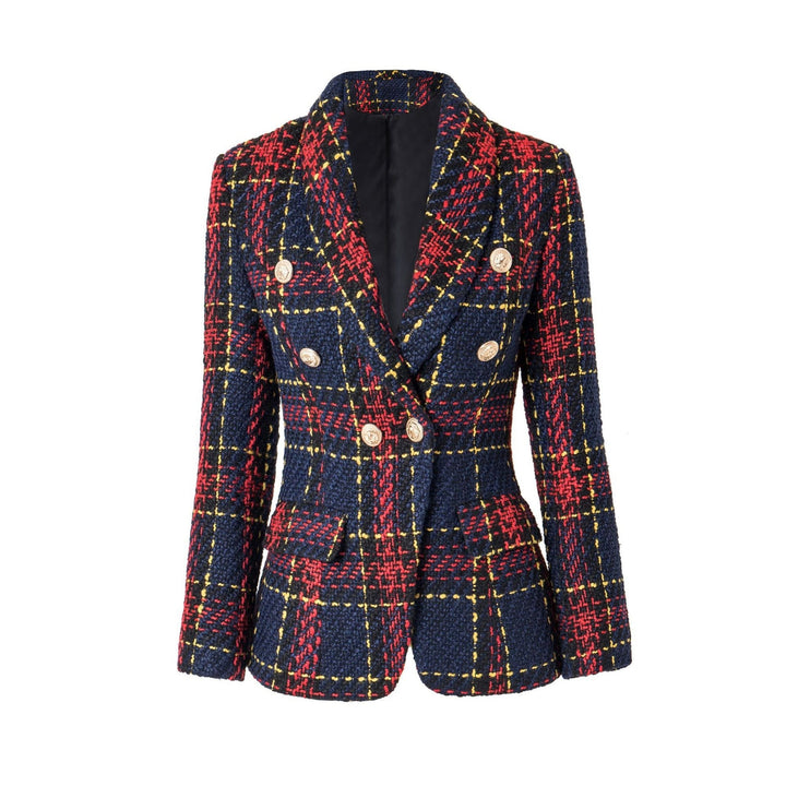 MULTI Chic Plaid Fitted Blazer