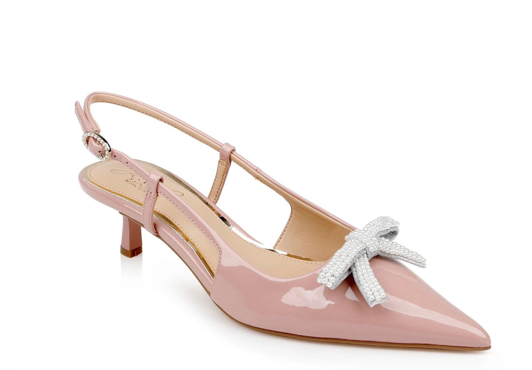 Slingback Kitten Heels avec nœud perlé - Krystia