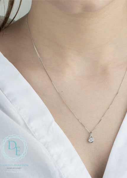 Pendentif en diamant cultivé en laboratoire en or blanc 10 carats