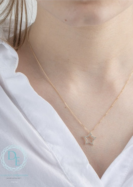 Pendentif en diamant cultivé en laboratoire en or jaune 10 carats