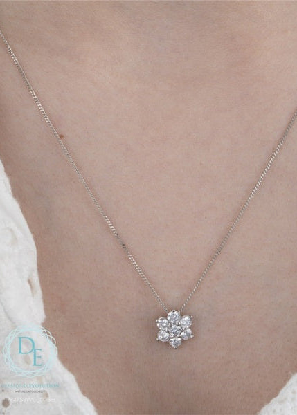 Pendentif en diamant cultivé en laboratoire en or blanc 10 carats