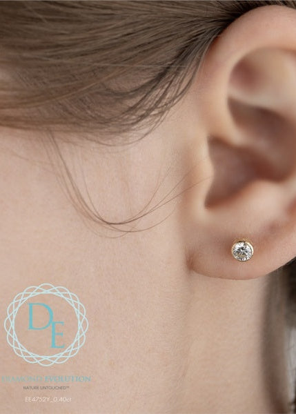 Boucles d'oreilles en diamant cultivé en laboratoire en or jaune 10 carats