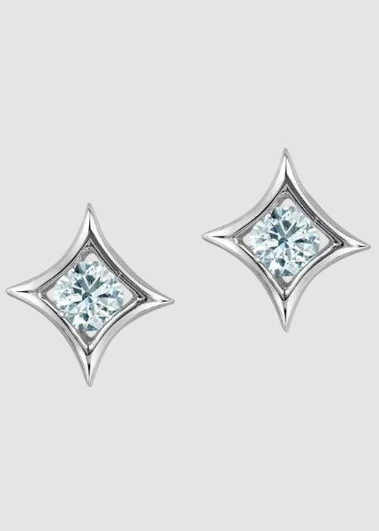 Boucles d'oreilles en diamant cultivé en laboratoire en or blanc 10 carats
