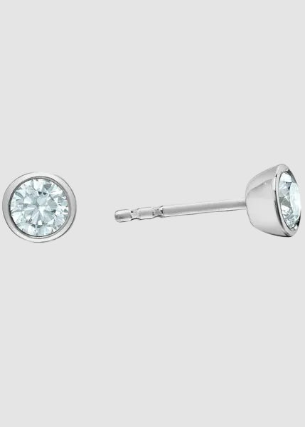 Boucles d'oreilles en diamant cultivé en laboratoire en or blanc 10 carats