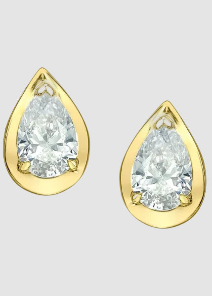 Boucles d'oreilles en diamant cultivé en laboratoire en or jaune 10 carats