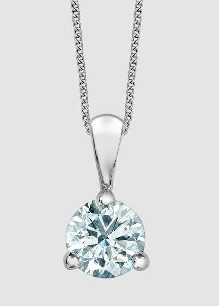 Pendentif en diamant cultivé en laboratoire en or blanc 10 carats