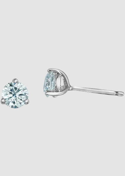 Boucles d'oreilles en diamant cultivé en laboratoire en or blanc 10 carats