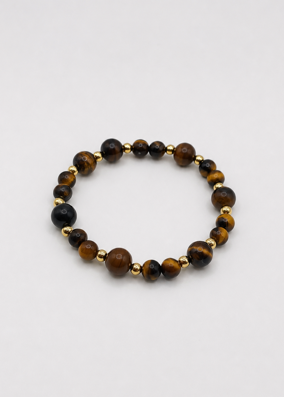 Bracelet œil de tigre doré