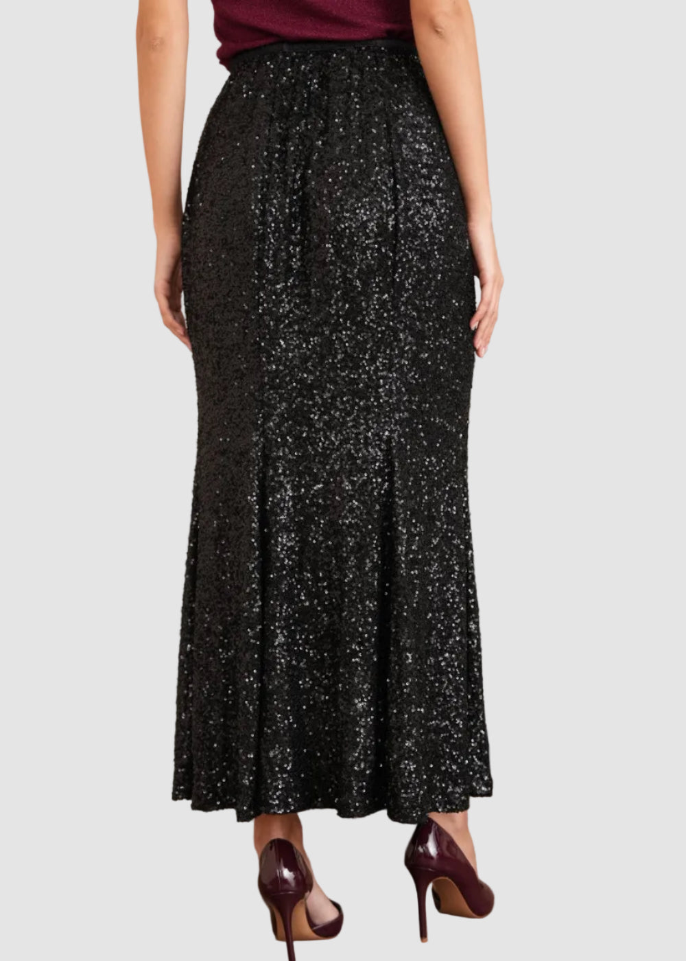 Jupe longue à sequins coupe sirène