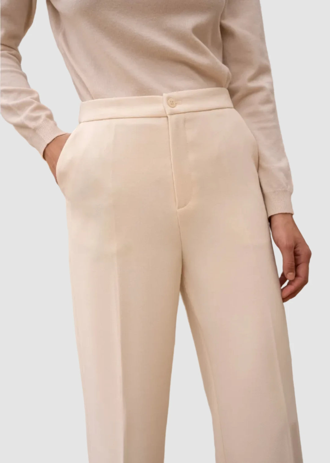 Pantalon coupe droite en matière hivernale