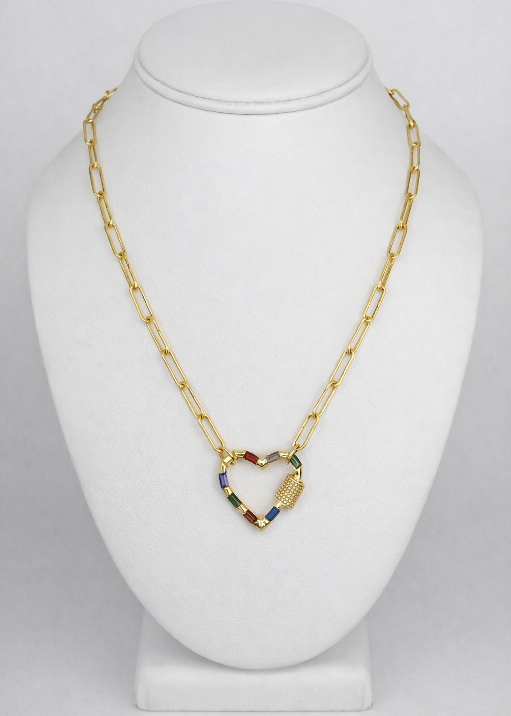 Collier cœur multicolore