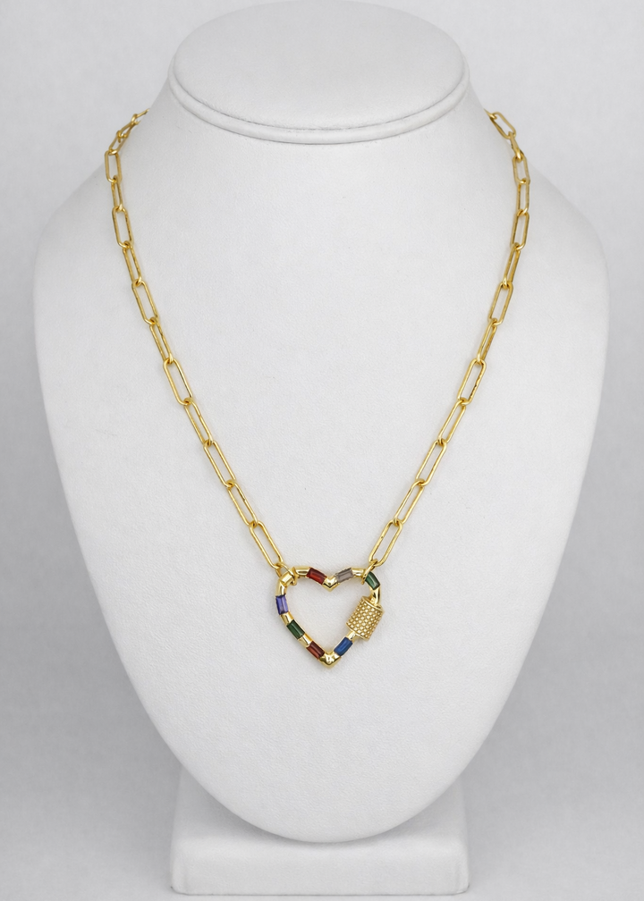 Collier cœur multicolore