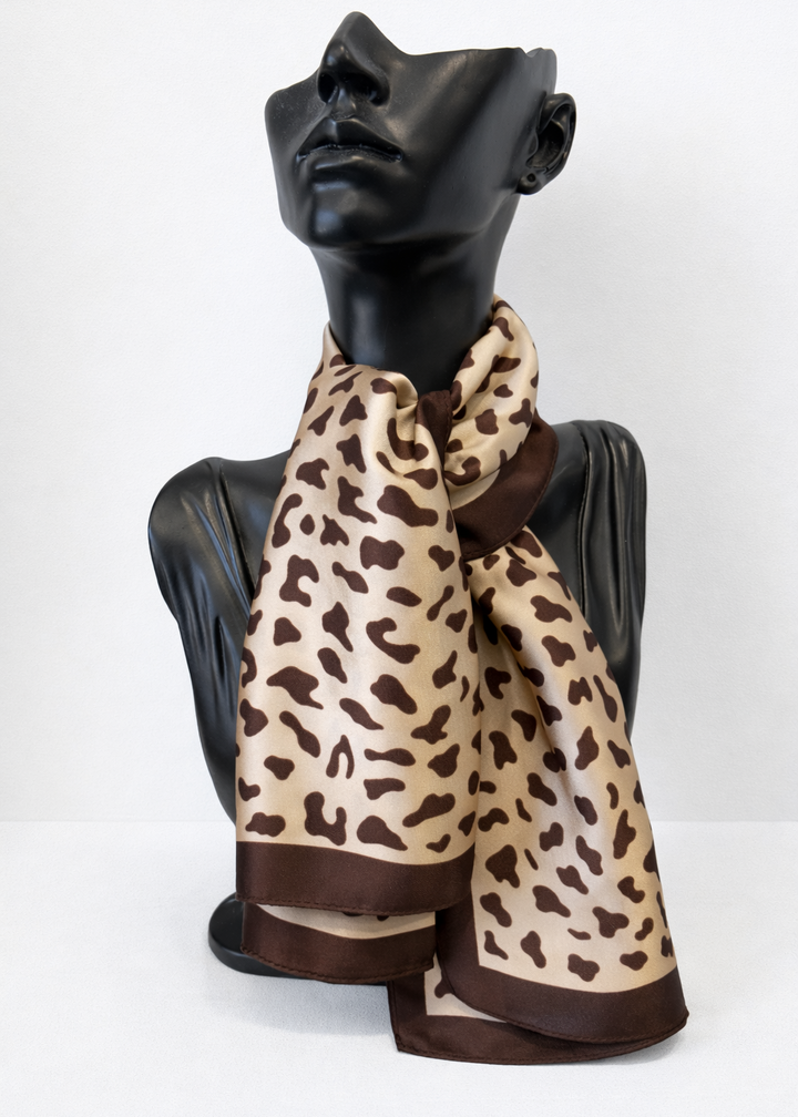 Foulard Léopard Beige & Brun