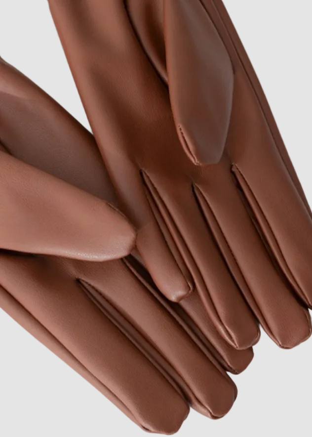 Gants en similicuir avec boucle dorée