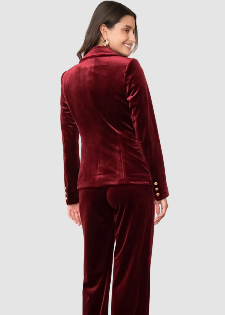 Blazer en velours à boutons dorés