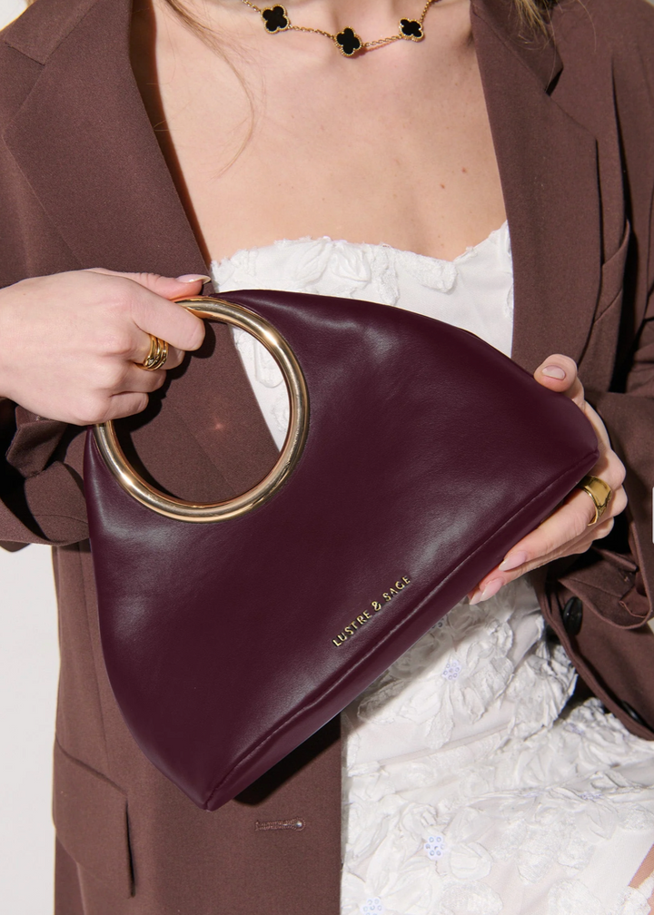 Hailey Statement top handle bag in white