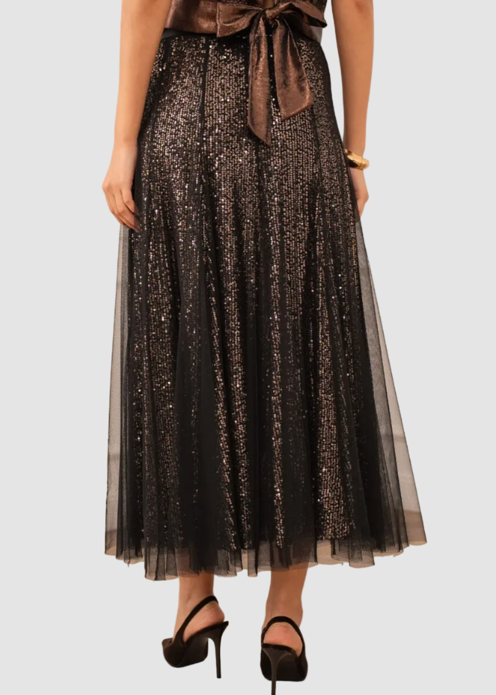 Jupe en tulle avec doublure en sequins