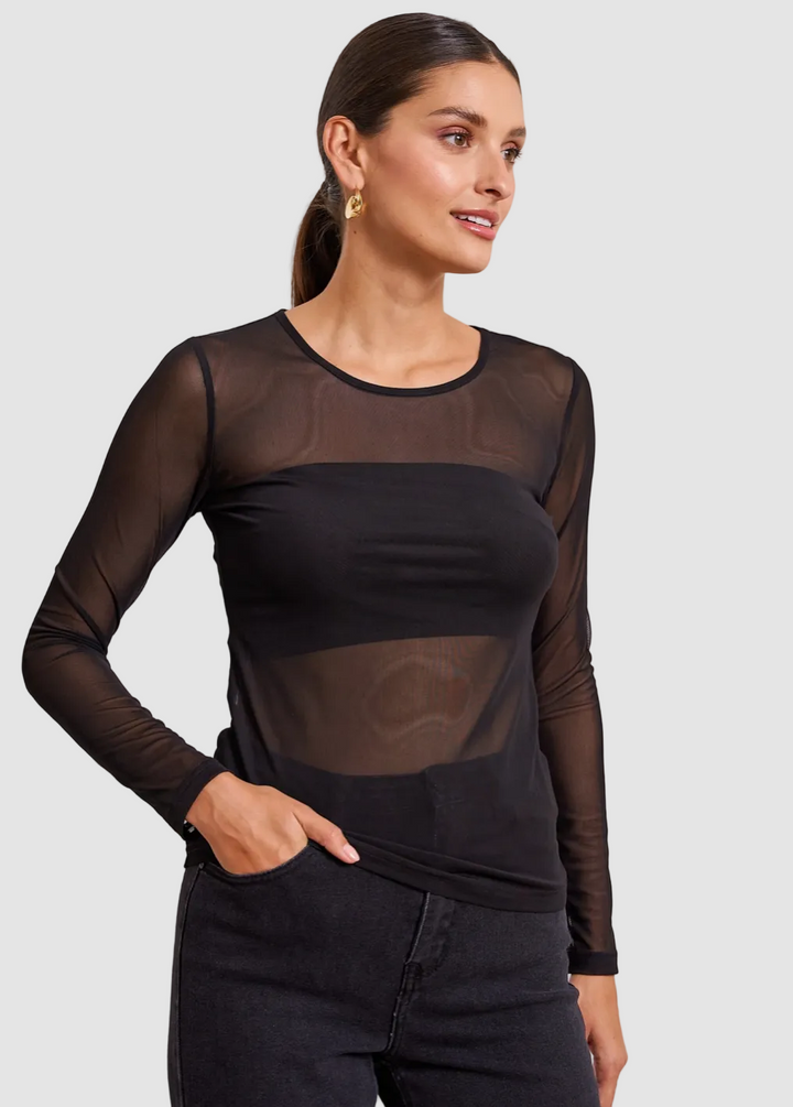 Top en résille stretch
