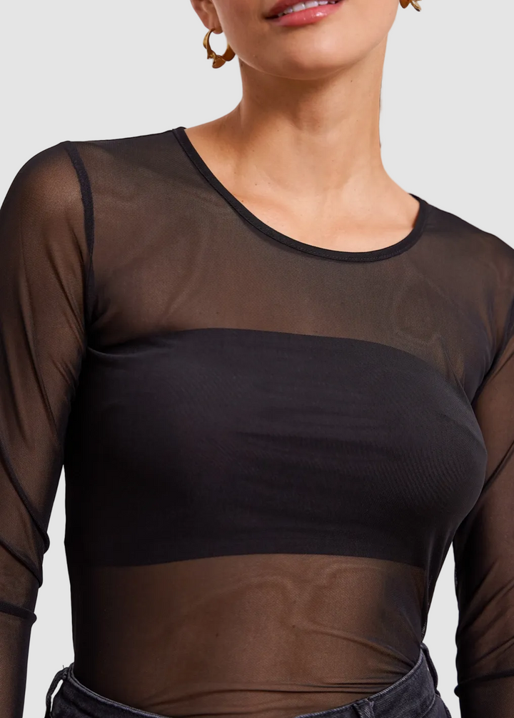 Top en résille stretch