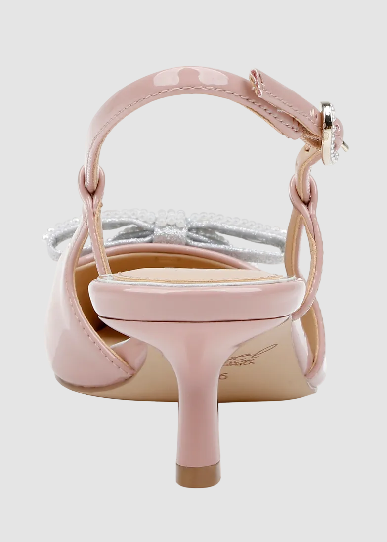Slingback Kitten Heel avec Nœud Perlé Krystia