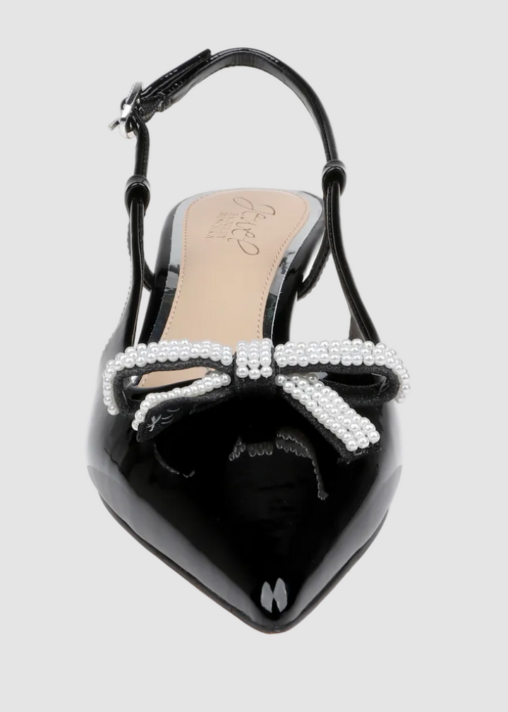 Slingback Kitten Heel avec Nœud Perlé Krystia