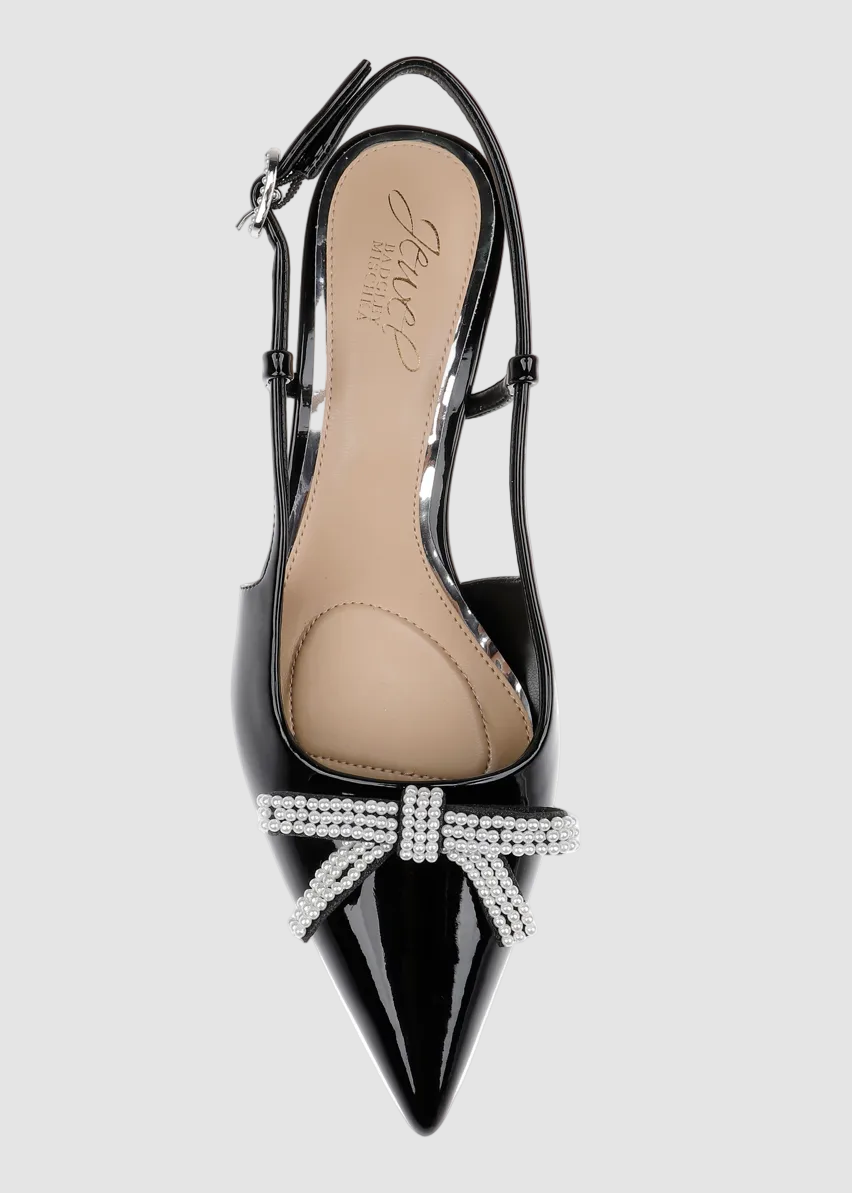 Slingback Kitten Heel avec Nœud Perlé Krystia