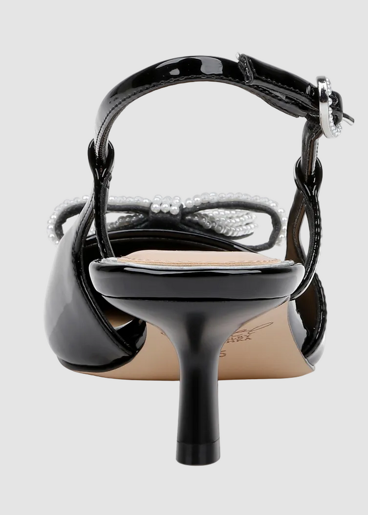 Slingback Kitten Heel avec Nœud Perlé Krystia