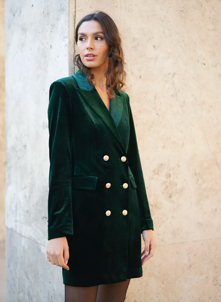 Robe blazer ajustée en velours - Marisa