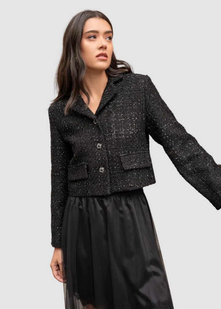 Veste en tweed à col revers