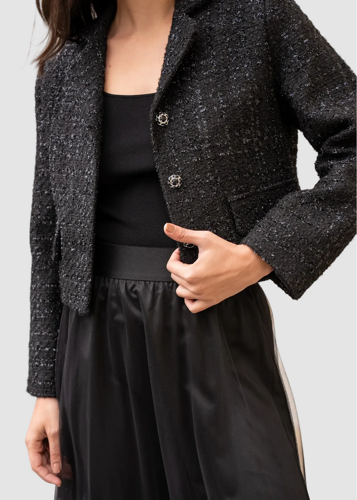 Veste en tweed à col revers