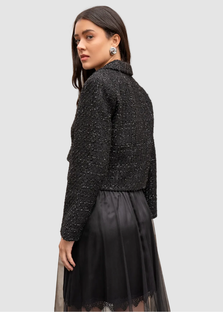 Veste en tweed à col revers